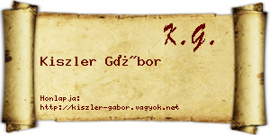 Kiszler Gábor névjegykártya