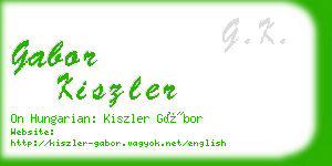 gabor kiszler business card